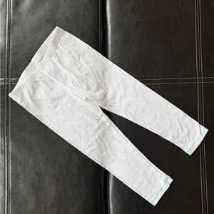 Healthtex - Girl’s White Leggings with Teal Trim